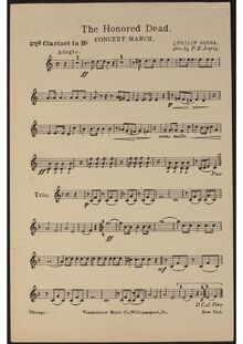 Partition clarinette 2 (B♭), pour Hounred Dead, Sousa, John Philip