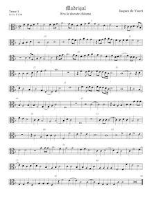 Partition ténor viole de gambe 1, alto clef, madrigaux pour 5 voix par  Giaches de Wert par Giaches de Wert