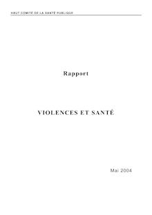 Violences et santé : rapport du Haut comité de la santé publique
