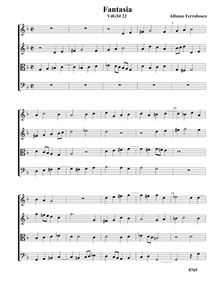 Partition Fantasia VdGS No.22 - partition complète (Tr Tr T B), fantaisies pour 4 violes de gambe