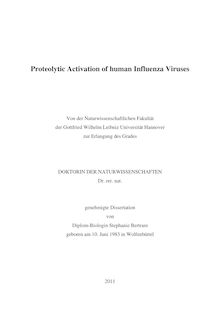 Proteolytic activation of human influenza viruses [Elektronische Ressource] / Stephanie Bertram