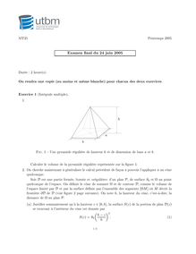 Applications de l algèbre et de l analyse à la géométrie 2005 Tronc Commun Université de Technologie de Belfort Montbéliard