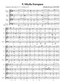 Partition I, Sibylla Europæa (TTTB enregistrements, basse en C), Prophetiae Sibyllarum