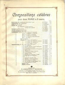 Partition couverture couleur, Bal Costume, Op.103, Suite Morceaux Caracteristiques for Piano Four-Hands par Anton Rubinstein