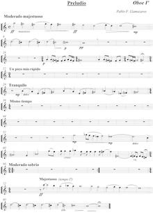 Partition hautbois 1, 2, Preludio, Preludio para orquesta, Llamazares, Pablo Fernando