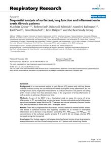 Sequential analysis of surfactant, lung function and inflammation in cystic fibrosis patients