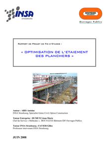 OPTIMISATION DE L ETAIEMENT  DES PLANCHERS