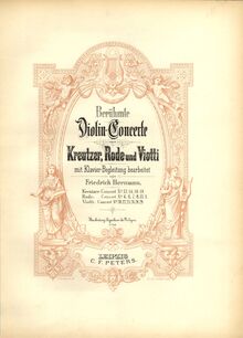 Partition couverture couleur, violon Concerto No.22, A minor, Viotti, Giovanni Battista