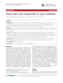 Sleep-wake cycle irregularities in type 2 diabetics