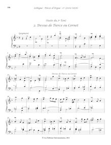 Partition , Dessus de Tierce ou Cornet, Livre d orgue No.1, Premier Livre d Orgue par Nicolas Lebègue