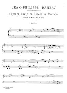 Partition complète (filter), Premier Livre de Pièces de Clavecin