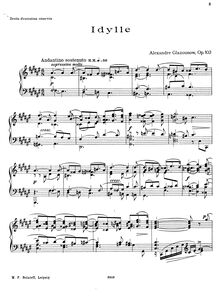 Partition complète, Idylle, Op.103, Glazunov, Aleksandr