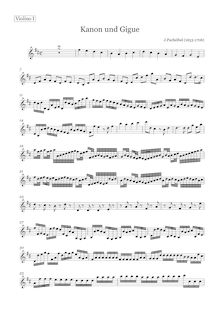 Partition violon 1, Canon et Gigue, Kanon und Gigue für drei Violinen und Basso Continuo