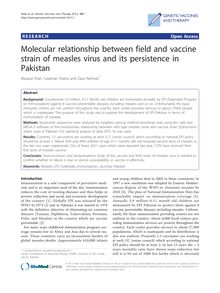 Molecular relationship between field and vaccine strain of measles virus and its persistence in Pakistan
