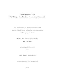 Contributions to a Yb+ single-ion optical frequency standard [Elektronische Ressource] / Björn Stein