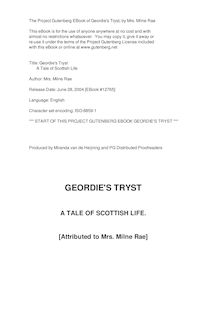Geordie s Tryst - A Tale of Scottish Life