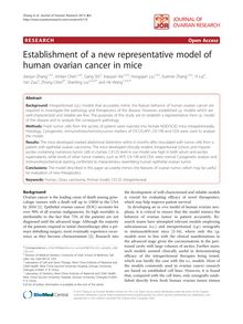 Establishment of a new representative model of human ovarian cancer in mice