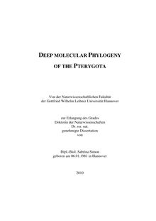 Deep molecular phylogeny of the Pterygota [Elektronische Ressource] / Sabrina Simon