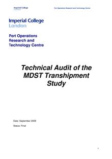Technical Audit of the MDST Transhipment Study