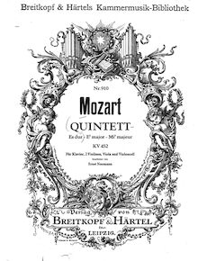 Partition de piano, quintette, Quintet for Piano and Winds