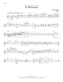 Partition violon I, en Memoriam, Bisson, Samuel