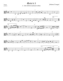 Partition ténor viole de gambe (alto clef), Motets, Crüger, Johann