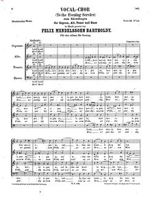 Partition complète, Zum Abendsegen, Vocal-Chor für Sopran, Alt, ténor und basse