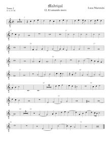 Partition ténor viole de gambe 3, octave aigu clef, madrigaux pour 5 voix