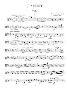 Partition de viole de gambe, Piano quatuor, A major, Perger, Richard von