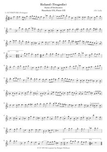Partition hautbois/flûte 1, 2 (mostly identical to violons I), Roland, LWV 65