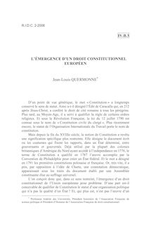 L’émergence d’un droit constitutionnel européen - article ; n°2 ; vol.58, pg 581-591
