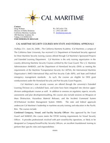 Cal maritime security courses win state and federal approvals