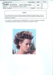 Coloration - Permanente 2006 BP - Coiffure option styliste-visagiste