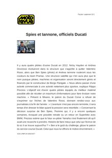 Spies et Iannone, officiels Ducati