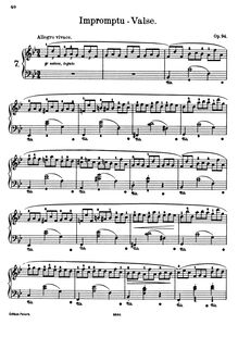 Partition complète, Impromptu-valse, Op.94, Raff, Joachim