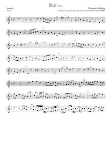 Partition Treble1 viole de gambe, A Plain et Easy Introduction to Practical Music par Thomas Morley