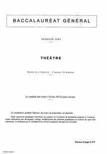 Baccalaureat 2004 theatre litteraire