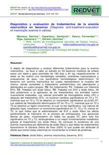 Diagnóstico y evaluación de tratamientos de la anemia macrocítica en becerros (Diagnosis and treatment evaluation of macrocytic anemia in calves)