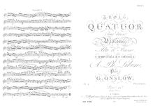 Partition parties complètes, 3 corde quatuors (Nos. 1-3), Op.4, Onslow, Georges par Georges Onslow