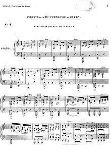Partition Symphony No.36: Andante, Transcriptions - travaux of Joseph Haydn