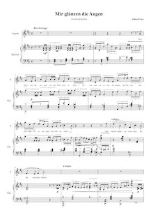Partition , Mir glänzen die Augen, 5 chansons nach Texten von Gottfried Keller, Op.29