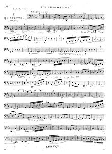 Partition violoncelle 2, corde quintette No.5, Op.18, Onslow, Georges
