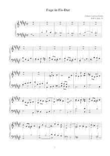Partition complète, Fugue, F♯ major, Krebs, Johann Ludwig