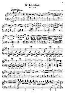 Partition Transcription pour piano solo - complete, Die Publicisten, Op.321