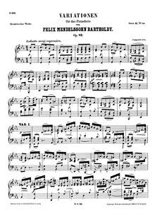 Partition complète (filter), Variations, Op.82, Andante con Variazioni, Op.82