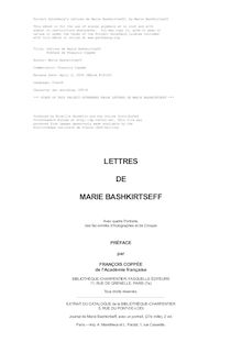 Lettres de Marie Bashkirtseff par Marie Bashkirtseff