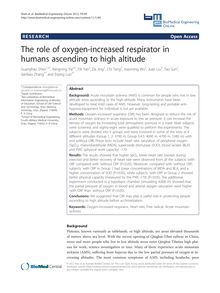 The role of oxygen-increased respirator in humans ascending to high altitude