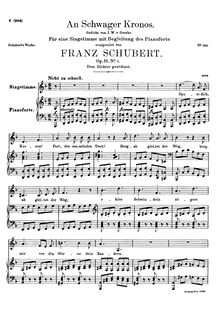 Partition complète, original key (D minor), An Schwager Kronos, D.369 (Op.19 No.1)