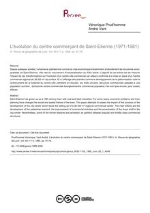 L évolution du centre commerçant de Saint-Etienne (1971-1981) - article ; n°1 ; vol.60, pg 57-76