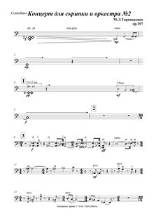 Partition Basses, violon Concerto No.2, Op.107, Tariverdiev, Mikaėl